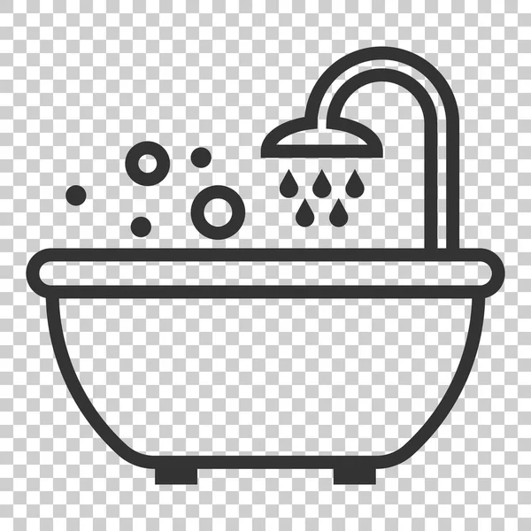 Bath Shower Icon Flat Style Bathroom Hygiene Vector Illustration Isolated — Stock Vector