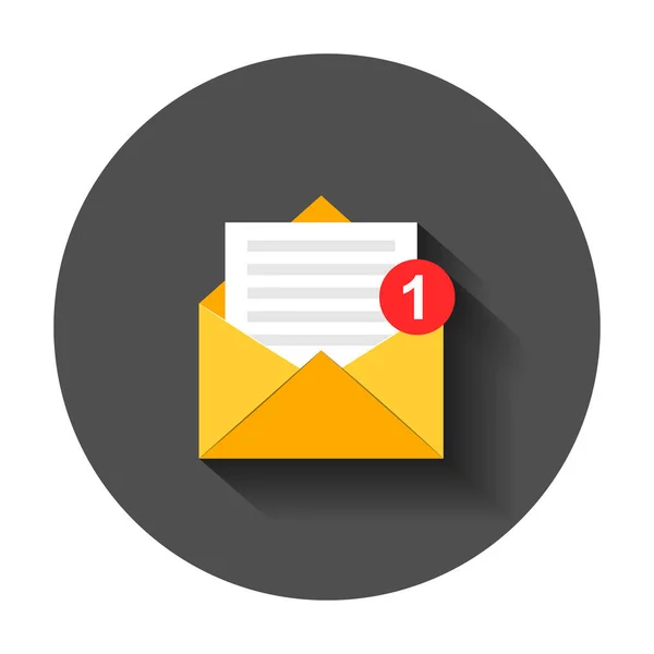 Ícone Envelope Correio Estilo Plano Ilustração Vetorial Mensagem Mail Com — Vetor de Stock