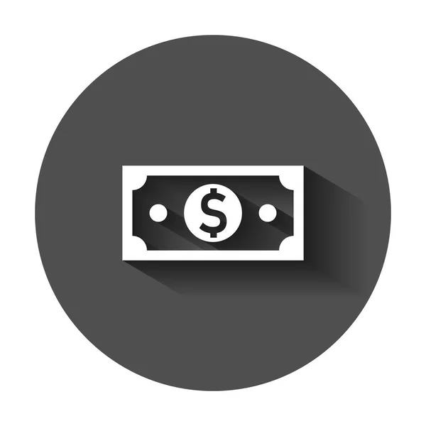 Dollar Munt Bankbiljet Pictogram Vlakke Stijl Dollar Cash Vectorillustratie Met — Stockvector