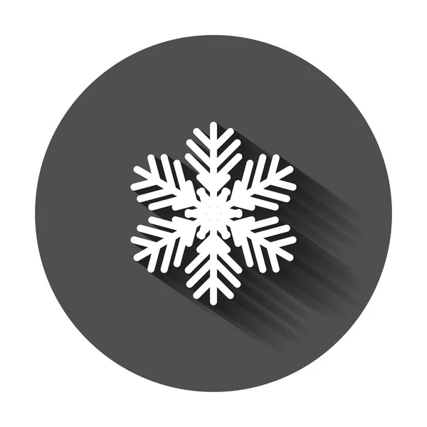 Schneeflockensymbol Flachen Stil Schneeflocken Winter Vektor Illustration Mit Langem Schatten — Stockvektor