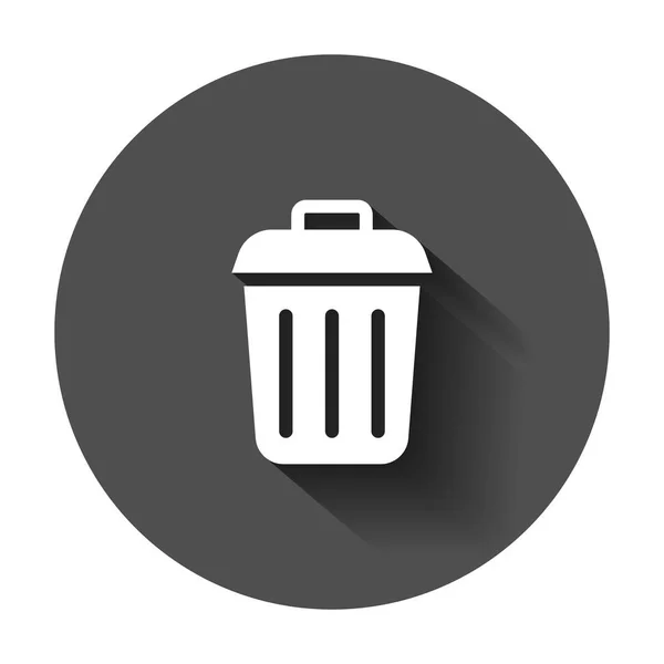 Trash Bin Garbage Icon Flat Style Trash Bucket Vector Illustration — Stock Vector