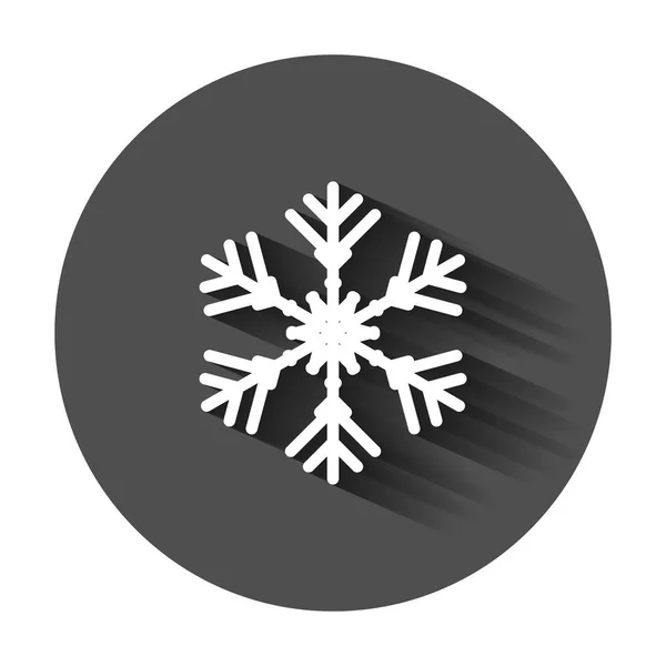 Schneeflockensymbol Flachen Stil Schneeflocken Winter Vektor Illustration Mit Langem Schatten — Stockvektor