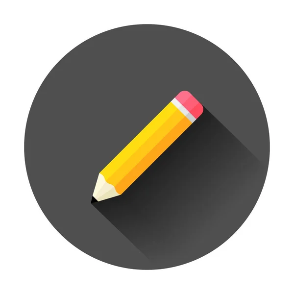 Wooden Pencil Rubber Eraser Icon Flat Style Highlighter Vector Illustration — Stock Vector