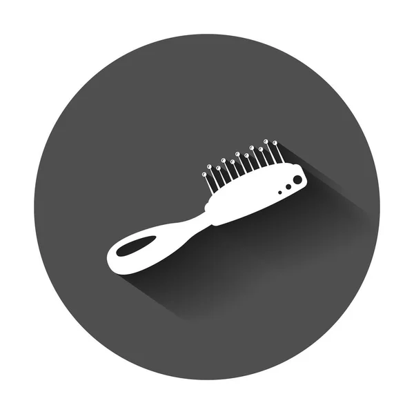 Icône Brosse Cheveux Style Plat Peigne Accessoire Vectoriel Illustration Avec — Image vectorielle
