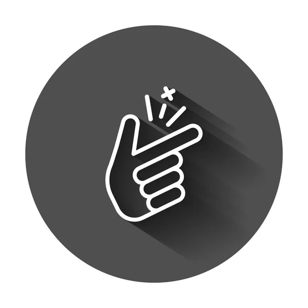 Finger Snap Symbol Flachen Stil Fingerausdruck Vektor Illustration Mit Langem — Stockvektor