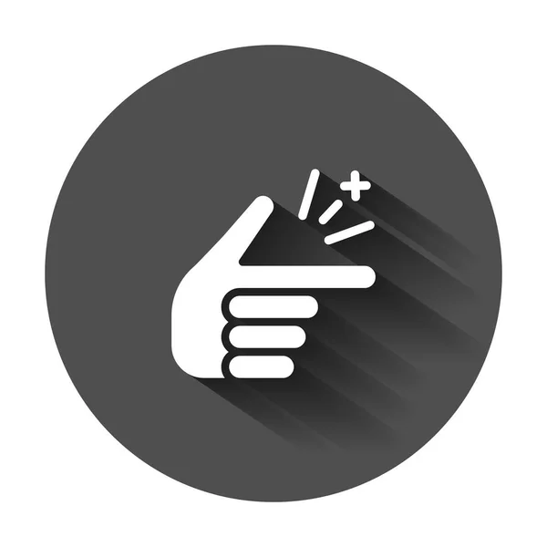 平面样式的手指捕捉图标 手指表示向量例证与长阴影 捕捉手势业务概念 — 图库矢量图片