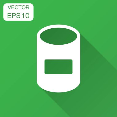 Çöp kutusu çöp simgesi düz tarzı. Çöp kovası vektör illust