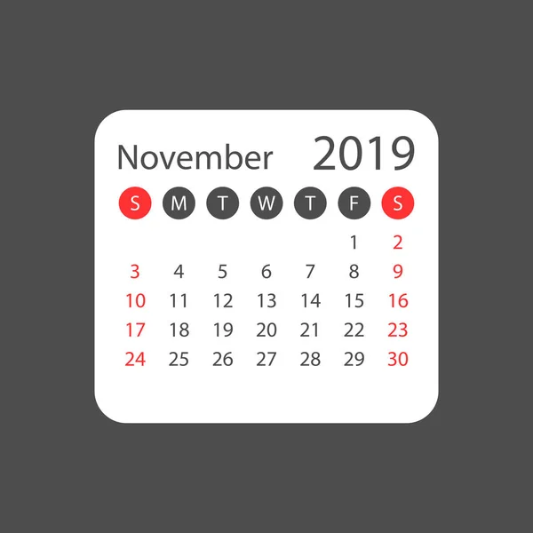 2,696 Calendar november 2019 Vector Images | Depositphotos