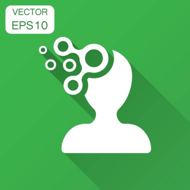 Zihin insanlar düz stil simgesinde. İnsan hayal kırıklığı vektör çizim uzun gölge ile. Zihin düşünme iş kavramı.