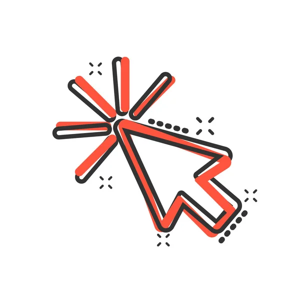 Значок Курсора Компьютерной Мыши Комическом Стиле Пиктограмма Изображением Вектора Стрелки — стоковый вектор