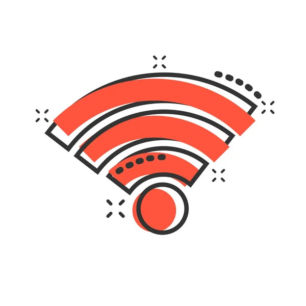 Wifi Internet Icon Comic Style Wireless Technology Vector Cartoon Illustration — Stock Vector