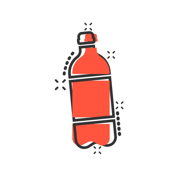 Икона Бутылки Воды Комическом Стиле Пластиковая Векторная Карикатура Бутылку Газировки — стоковый вектор