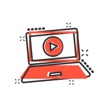 Çevrimiçi eğitim süreci simgesi. Webinar seminer vektör karikatür çizimi resim grafiği. E-öğrenim iş konsepti sıçrama etkisi.