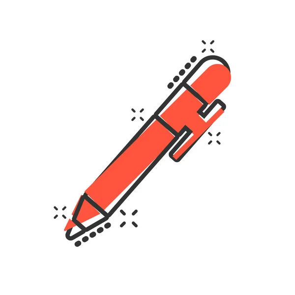 Pen Icon Comic Style Highlighter Vector Cartoon Illustration Pictogram Pen — Stock Vector