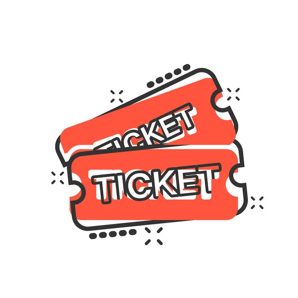 Cinema Ticket Icon Comic Style Admit One Coupon Entrance Vector — Stock Vector