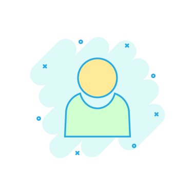 İnsanlar komik bir şekilde iletişim ikonu. İnsanlar resimli karikatür çizimleri çiziyor. Ortaklık iş konsepti sıçrama etkisi.