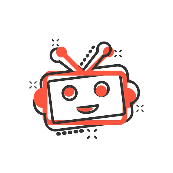 Ícone Chatbot Robô Bonito Estilo Cômico Bot Operador Vector Cartoon — Vetor de Stock