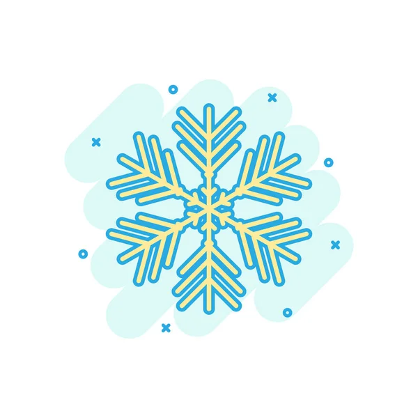 Icono Del Copo Nieve Estilo Cómico Copo Nieve Vector Invierno — Archivo Imágenes Vectoriales