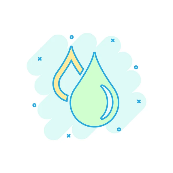 Icono Gota Agua Estilo Cómico Pictograma Ilustración Dibujos Animados Vector — Vector de stock