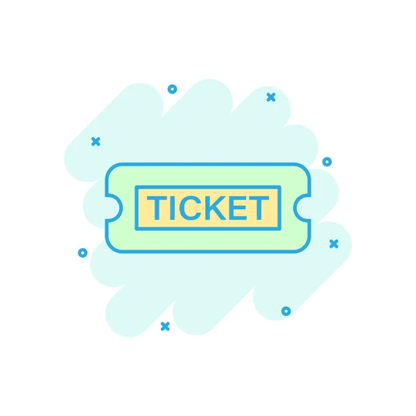 Cinema Ticket Icon Comic Style Admit One Coupon Entrance Vector — Stock Vector