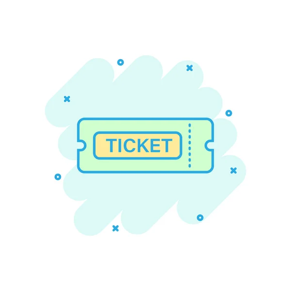 Cinema Ticket Icon Comic Style Admit One Coupon Entrance Vector — Stock Vector