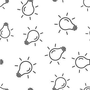 Ampul simgesi Dikişsiz desen arka plan. Ampul vektör çizim. Lamba fikir sembolü desen.