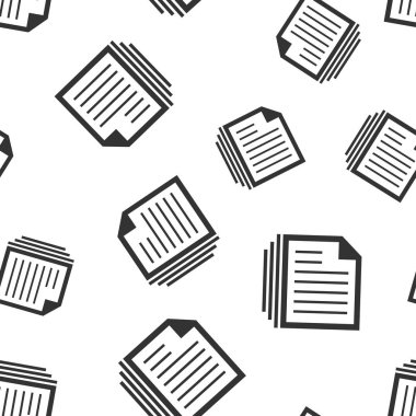 Belge Not simgesini Dikişsiz desen arka plan. Kağıt levha vektör çizim. Not Defteri belgesi sembolü desen.