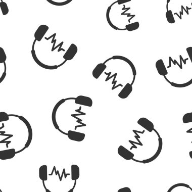 Kulaklık kulaklık simgesi Dikişsiz desen arka plan. Kulaklık illüstrasyon vektör. Ses aygıtı sembolü desen.