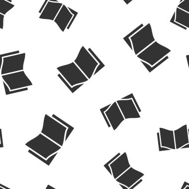 Kitap eğitim simgesi Dikişsiz desen arka plan. Edebiyat dergisi vektör çizim. Kitap kağıt simgesi desen.
