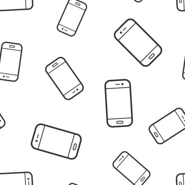 Akıllı telefon simgesi Dikişsiz desen arka plan. Telefon cep telefonu vektör çizim. Smartphone sembolü desen.
