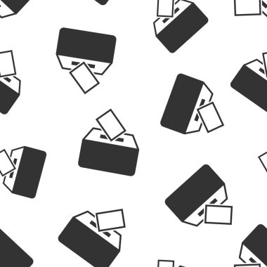 Seçimi seçmen kutusu simgesini Dikişsiz desen arka plan. Oy öneri vektör çizim. Seçim oy sembolü desen.