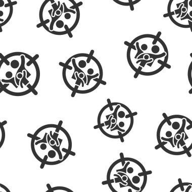 Hedef izleyici simgesi Dikişsiz desen arka plan. İnsanlar vektör çizim üzerinde odaklanın. İnsan kaynakları sembolü desen.