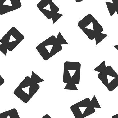 Video kamera simgesi Dikişsiz desen arka plan. Film oyun vektör çizim. Video akış sembolü desen.