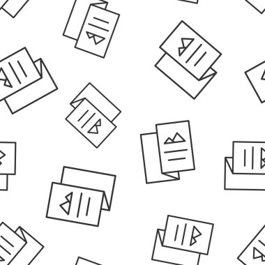 El ilanı broşür simgesi Dikişsiz desen arka plan. Broşür sayfası vektör çizim. Kitapçık el ilanı sembol desen.