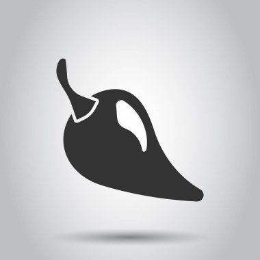 Düz stil Chili biber. Baharatlı biber resimde beyaz arka plan üzerinde. Kırmızı biber biber iş kavramı.