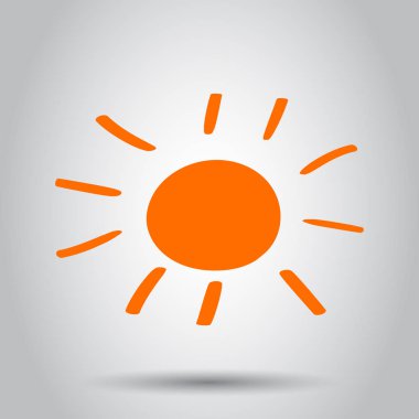 El çekilmiş güneş vektör simgesi. Güneş doodle illüstrasyon kroki. Handdrawn güneş kavramı.