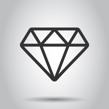 Elmas mücevher mücevher vektör simgesi düz stil. Elmas taş resimde beyaz arka plan üzerinde. Mücevher parlak kavramı.