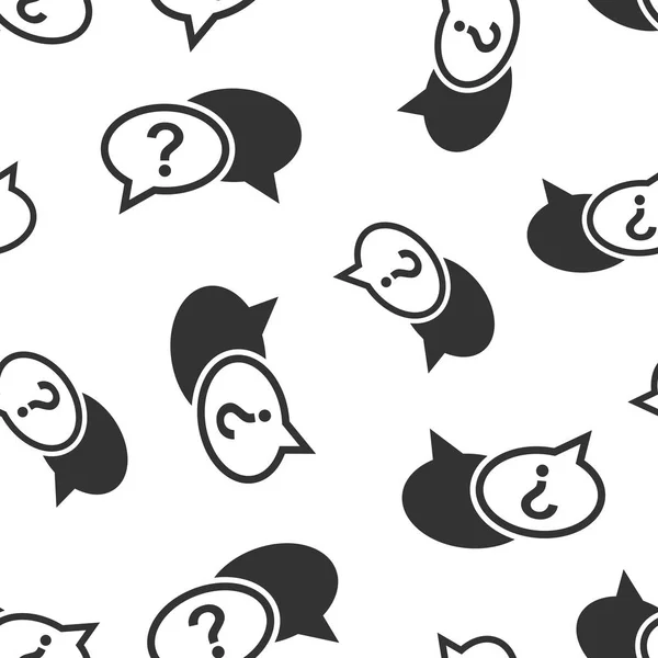 Question Mark Icon Seamless Pattern Background Discussion Speech Bubble Vector — Stock Vector