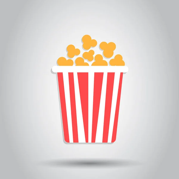 Popcorn Vektorsymbol Flachen Stil Kino Food Illustration Auf Weißem Hintergrund — Stockvektor