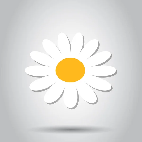 Icône Vectorielle Fleur Camomille Dans Style Plat Illustration Marguerite Sur — Image vectorielle