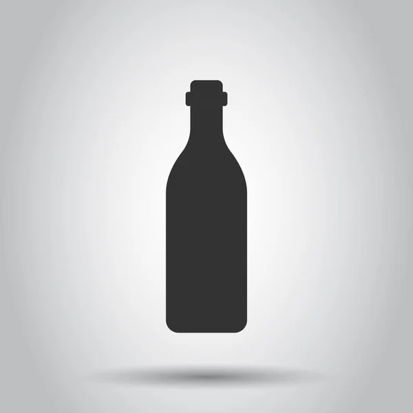 Icono Botella Vino Estilo Plano Ilustración Botellas Alcohol Sobre Fondo — Archivo Imágenes Vectoriales