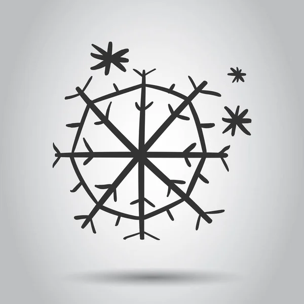 Icono Vector Copo Nieve Dibujado Mano Esbozo Copos Nieve Garabato — Archivo Imágenes Vectoriales