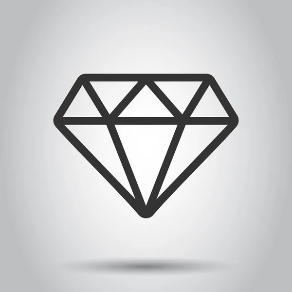 Diamond Jewel Gem Vector Icon Flat Style Diamond Gemstone Illustration — Stock Vector