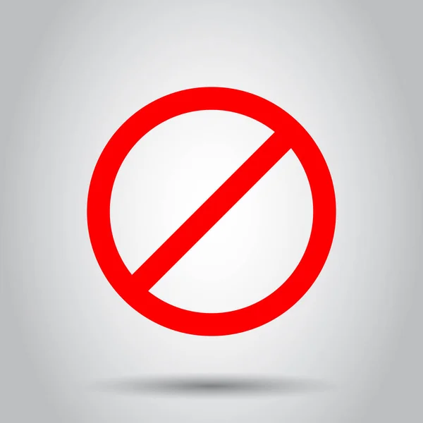 Stop Jel Vektor Ikon Lapos Stílusú Veszély Szimbólum Illusztráció Fehér — Stock Vector