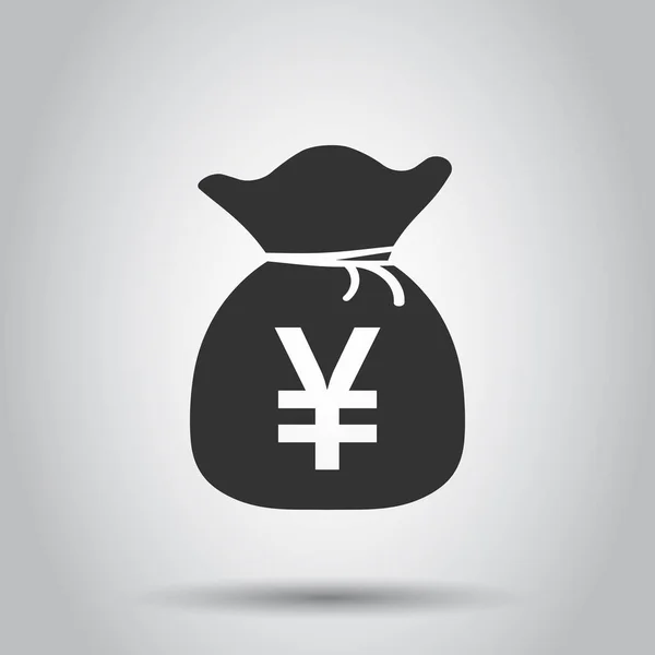 Yen Yuan Zak Geld Valuta Vector Pictogram Vlakke Stijl Yen — Stockvector