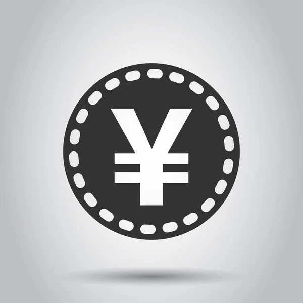 Yen Yuan Geld Valuta Vector Pictogram Vlakke Stijl Yen Munt — Stockvector