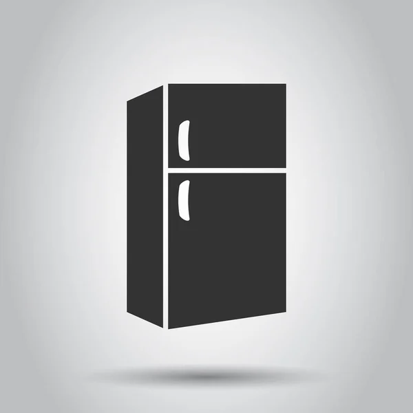 Fridge Refrigerator Vector Icon Flat Style Frig Freezer Illustration White — Stock Vector