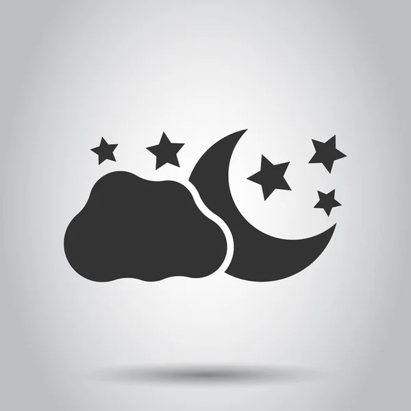 Mond Und Sterne Mit Schollen Vektor Symbol Flachen Stil Nächtliche — Stockvektor