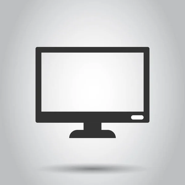 Computermonitor Vektorsymbol Flachen Stil Fernsehillustration Auf Weißem Hintergrund Geschäftskonzept Für — Stockvektor