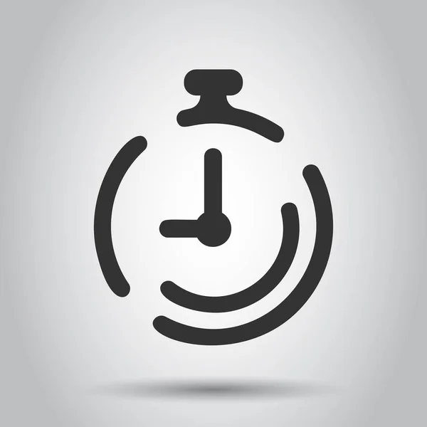Klokpictogram Timer Vlakke Stijl Tijd Alarm Illustratie Witte Achtergrond Stopwatch — Stockvector